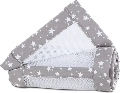 Produktbild von babybay Nestchen Mesh-Piqué für Maxi, Boxspring und Comfort, taupe Sterne weiß
