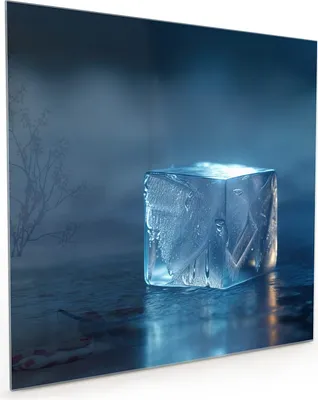 Produktbild von Küchenrückwand Spritzschutz Glas mit Motiv Eiswürfel 40 x 40 cm