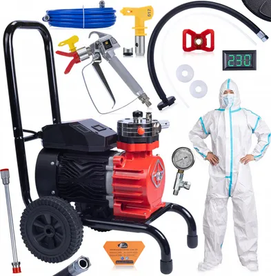 Produktbild von Rosfix Red Strong Storm 1100 RSS05 3500W 22MPA 18L/min Lackiereinheit + Overall + 2x Dichtungen