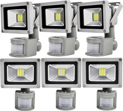 Produktbild von Greenmigo 6x 20W SMD Fluter mit Bewegungsmelder Strahler Kaltweiß IP65 Wasserdicht LED Lampe Wandleuchter Flulicht Flutbeleuchtung LED Gartenlampe Außenstahler