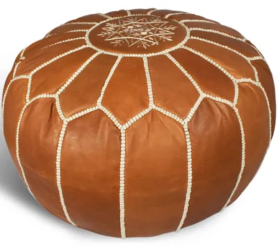 Produktbild von Marokkanischer osmanischer Hocker aus Leder in Braun
