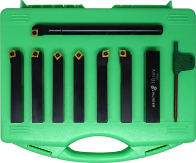 Produktbild von PAULIMOT Drehmeißel-Set mit Wendeplatten, 10 mm, 7-teilig inkl. Bohrstange