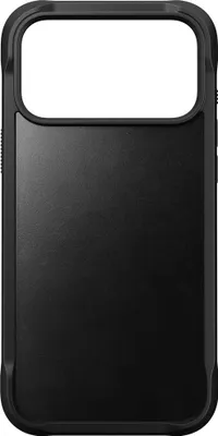 Image de Nomad Horween Rugged cuir coque iPhone 17 Pro Max – Coins surélevés pour protection caméra – Bouton en cristal de saphir pour contrôle précis – Fabriqué avec 50% de polycarbonate recyclé pour durabilité - Noir