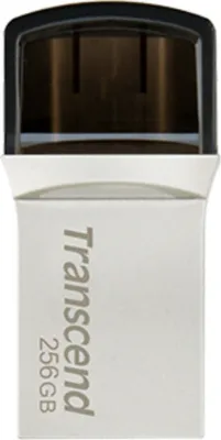 Produktbild von Transcend JetFlash 890 - USB-Flash-Laufwerk - 256 GB - USB 3.1 Gen 1 / USB-C - Silber
