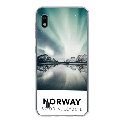 Produktbild von MuchoWow® Handyhülle Schutzhülle Hülle für Samsung Galaxy A10 Norwegen - Nordlichter - See Silikon Softcase Handy Hülle - Schutzhülle