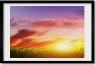 Produktbild von Bild 60x40 MDF-Rahmen, Wandkunst Sonnenuntergang