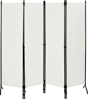 Produktbild von Raumteiler - Faltbarer 4‑teiliger Sichtschutz, freistehend - 224 x 182 cm - 160 g/m² Polyester - Sicht- & Sonnenschutz - Creme