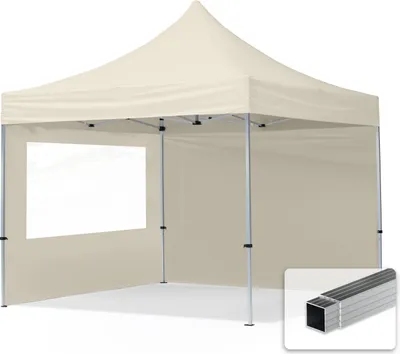 Image de TOOLPORT 3x3 m Tonnelle pliante Alu, PES 700, côtés panoramiques, crème