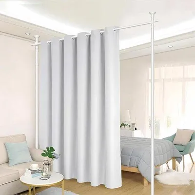 Produktbild von Verstellbarer Raumteiler - Weiß - Polyester - 70-178 cm Breite