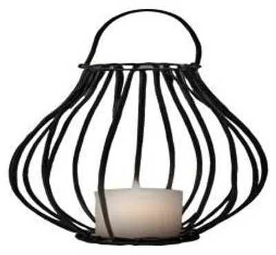 Immagine prodotto di Lanterna da esterno Pomax, con cavo, in metallo, colore nero, diametro 24 cm, altezza 15 cm