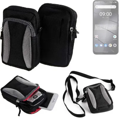 Produktbild von K-S-Trade Holster Schutz Hülle kompatibel mit Gigaset GS5 Handy Hülle Gürteltasche Umhängetasche mit Zusatzfach schwarz