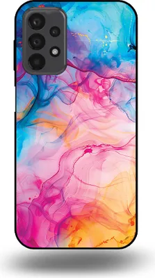 Produktbild von Smartphonica Telefon Fall geeignet für Samsung Galaxy A23 5G mit Regenbogen Acryl Marmor Druck - TPU Backcover Fall Regenbogen Acryl Marmor Design