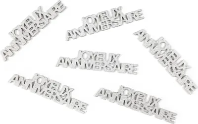 Produktbild von 6 Tischkonfetti Happy Birthday Silber 15 g - Einheitsgröße
