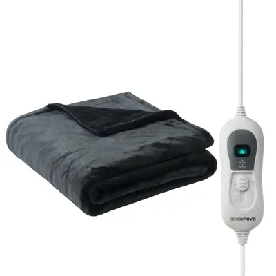Produktbild von Seranova Heizdecke mit Abschaltautomatik XL - 160x120 cm - Wärmedecke - Elektrische Decke - Waschbar - 3 Heizstufe - Grau