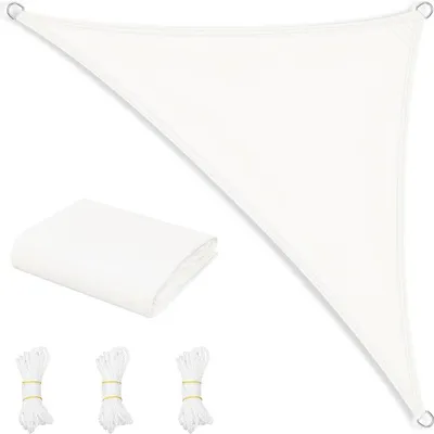 Produktbild von WOLTU Sonnensegel, aus 200 g/m² Polyester, 95% UV Schutz, Creme, 3,6x3,6x5,1 m