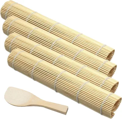 Produktbild von Sushi-Matte Bambus 1 Stück, Sushi-Rollmatte Flache Bambusstäbe, Sushi-Zubereitung Für Anfänger Und Profis