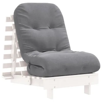 Produktbild von Futon Schlafsofa mit Matratze Weiß 60x206x11 Massivholz Kiefer
