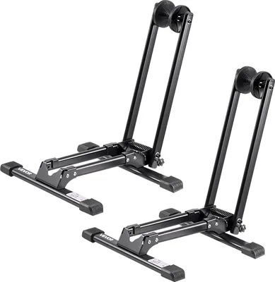 Image de Supports à vélos VEVOR, pack de 2, pliables, compatibles avec les VTT & les vélos de 508-736,6 mm, béquilles de rangement en acier carbone, idéal pour les petits espaces, l'entrée, le garage