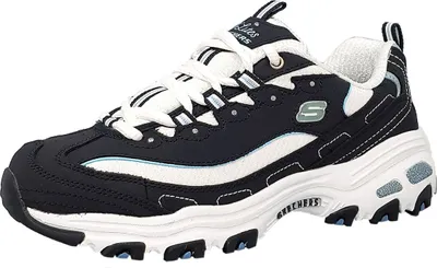 Produktbild von Skechers Damen D'lites Biggest Fan Sneaker, Navy Trubuck White Mesh Carolina Blu