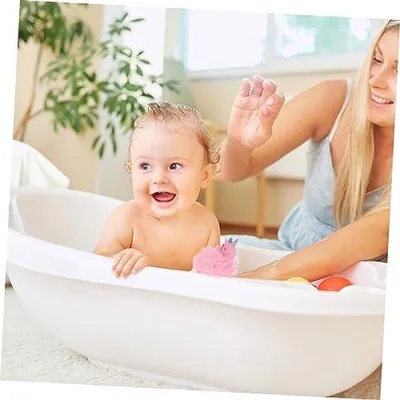 Produktbild von 3-teiliges Duschnetz mit Einhorn-Badebällen aus PE-Mesh, sanfte Peeling-Badeschwämme für eine komfortable und tragbare Körperreinigung, schnelltrocknend und angenehm für zarte Haut im Badezimmer