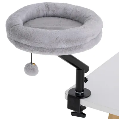 Immagine prodotto di Letto-scrivania per gatti – Lettino girevole a 360° | Colore: Grigio | Dimensioni: 35x35x48 cm