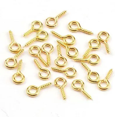 Produktbild von 100 Stück Schrauben Augen, Haken Augen Schrauben Schraubenfaden für Schmuck, Kunststoff, DIY-Kunsthandwerk M4x8mm