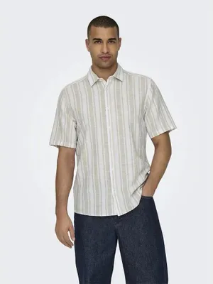 Immagine prodotto di Only & Sons Caiden Camicia a maniche corte Beige M Uomo Beige M