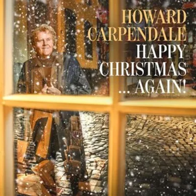 A man is seen through a window with snow falling, with text overlay.