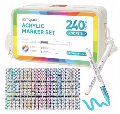 Produktbild von LANGUO Acrylmarker, 240 Farben für Stein, Glas und Keramik – Geschenk
