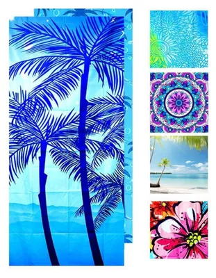 Produktbild von Strandtuch Mikrofaser Sandfrei Schnelltrocknend XXL 180x80 cm Kokosbaum Stil B