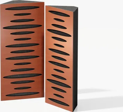 Immagine prodotto di confezione da 2 pezzi - Trappola per bassi acustica angolare stretta | dimensioni: 23 x 50 cm | colore: (ciliegio, Pulse-mini)