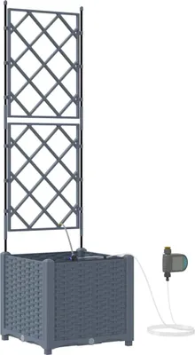 Produktbild von vidaXL Garten-Pflanzgefäß 2 Stk. Hellgrau 40 x 40 x 142 cm PP