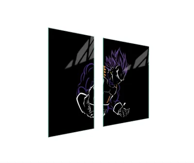 Produktbild von Herdabdeckplatten 2 teilig 75x52 Glaskeramikkochfeld Abdeckung Glas Schneidebrett Anime Violett