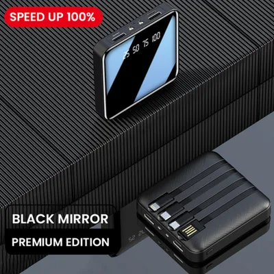Image de 4 In 1 10000mah Mini Power Bank pour Iphone 12 chargeur portable avec LED Xiaomi Redmi 10 batterie externe Powerbank noir