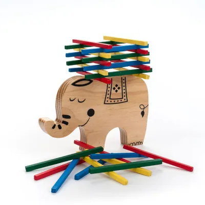 Image de Jeu d'équilibre en bois Eléphant