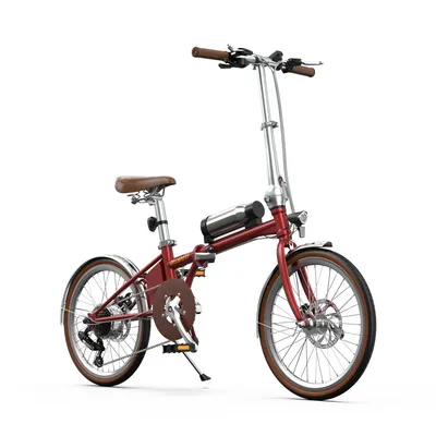 Produktbild von 20" Klappbar Elektrofahrrad Klappräder 36V5.2Ah E-Bike Pendeln Leichtes 17kg 2,5h laden Retro-E-Bike für Damen Herren E-Bike Cityräder Faltbar Rot
