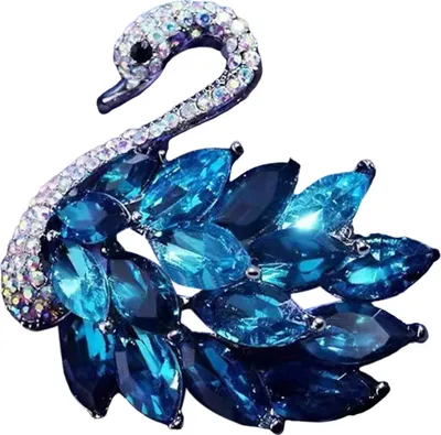 Produktbild von Brosche für Damen, Schwanenform, Strass, Retro, rutschfest, für Schultertasche, Anzug, Mantel, Kragen, Hut, Kleidung, Anti-Belichtung, Pin, Party, Abschlussball, Braut, Hochzeit, Kleidungsstück, Schmuck