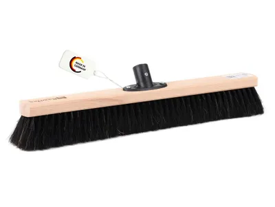 Produktbild von Saalbesen 40cm Breit mit sehr weiche Roßhaar-Naturhaar-Borsten und QuickFix-Stielhalter Besen ohne Stiel