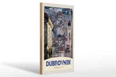 Produktbild von Holzschild Reise 20x30cm Blick auf Dubrovnik Kroatien Stadt