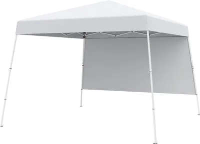 Zdjęcie produktu dla COSTWAY Pop up altana 3x3m, składana altana z 1 ścianą boczną, przenośny plecak i 4 kotwy gruntowe, namiot ogrodowy wodoodporny namiot imprezowy z ochroną przeciwsłoneczną biały