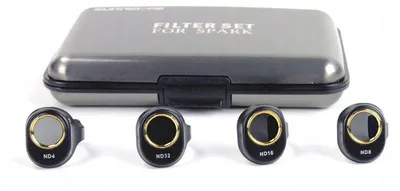 Produktbild von ND Filter Set für DJI Spark, ND4 ND8 ND16 ND32 Graufilter aus Glas, 4 Kamerafilter mit Etui, Drohnen Objektivfilter Zubehör