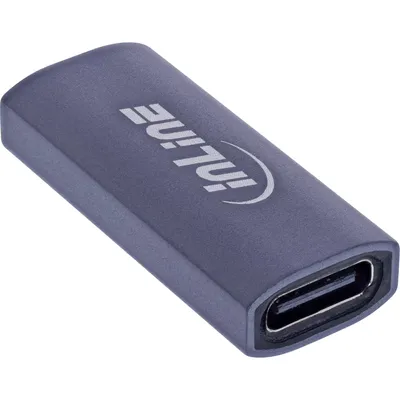Obrázek produktu pro Adaptér InLine® USB4, zásuvka/zásuvka USB-C, hliník, šedý
