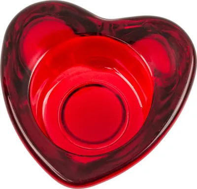 Produktbild von Roter Glas-Teelichthalter, Herz, ca. 8 x 8 cm,