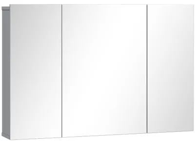Produktbild von Wandmontierter Badezimmerspiegelschrank, 3-türig, grau, verstellbar