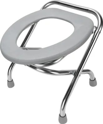 Immagine prodotto di Sedia da toilette pieghevole, sedile WC portatile antiscivolo in acciaio inossidabile per adulti, altezza 16,5 pollici