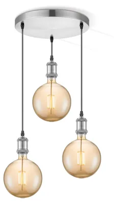 Produktbild von Home Sweet Home Pendelleuchte chrom rund Globe 3L G18- dimmbar E27 amber