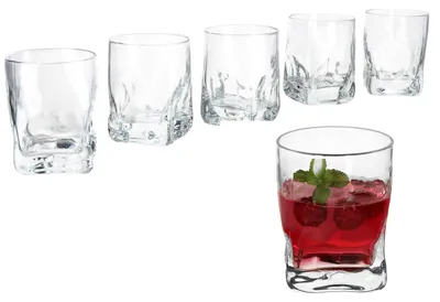 Produktbild von 6x Frosty Whisky-Gläser 250ml Tumbler D.O.F. Glas Scotch dicker Boden Relief