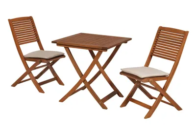 Produktbild von Merxx Gartenmöbel Set Bali 5tlg., 2 Klappsessel, 2 Sitzkissen, Klapptisch 70 x70 cm- Akazie