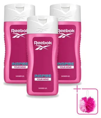 Imagen del producto de 3 unidades de gel de ducha Reebok "Inspire Your Mind" - 400 ml - Paquete ahorro