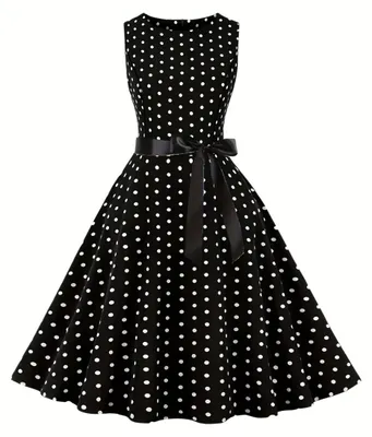 Productafbeelding van Currero Jurk met Polkadots Zwart XL